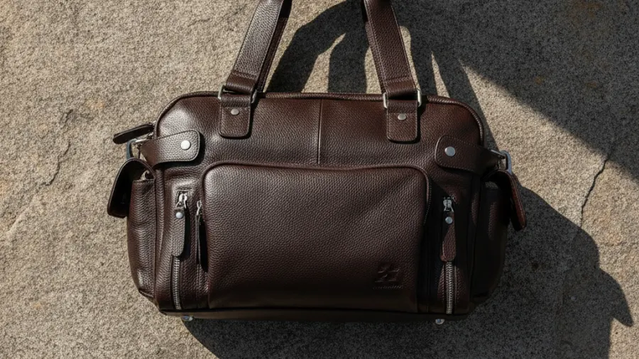 summer briefcases, PILAEO HIGH END Mens Genuine Leather Cowhide Coffee Bag ISXY5LH2