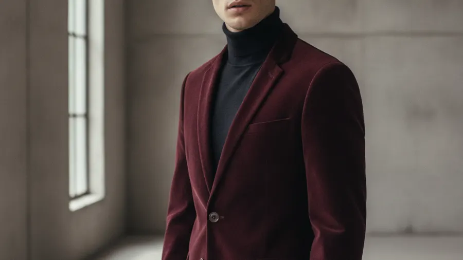 velvet blazers with a white shirt, Stylish Velvet Slim Thick Jacket Red Style Blazer Jacket
