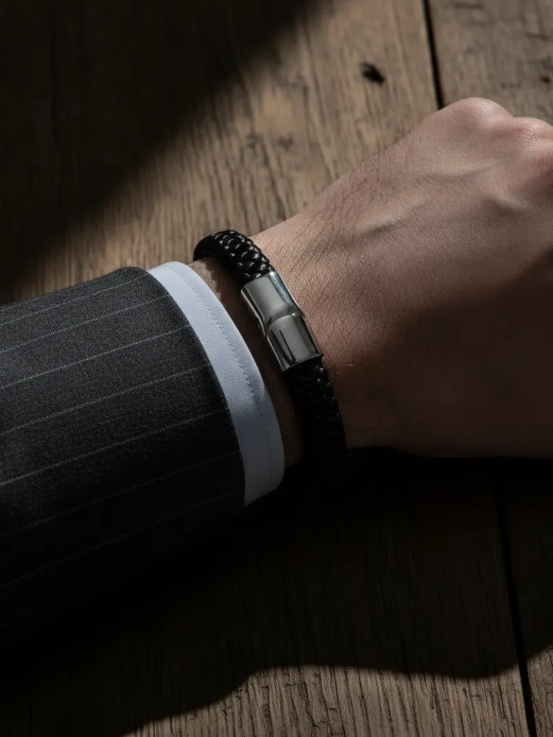 mens leather bracelet — PILAEO editorial