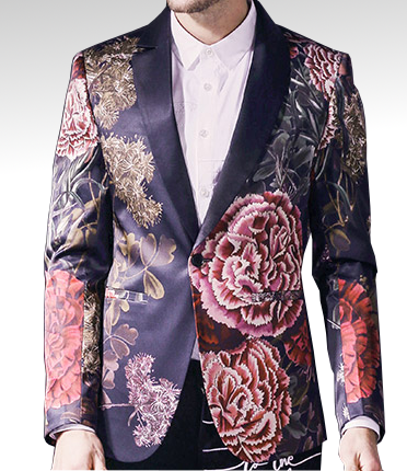 _     Artsy Luxury New Print Floral Blazer For Men