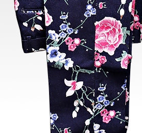 PILAEO Attractive Modern Navy Blue Mens Floral Suit — view 7