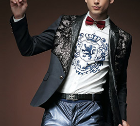 PILAEO Black Creative Floral Grunge Mens Modern Blazer — view 3