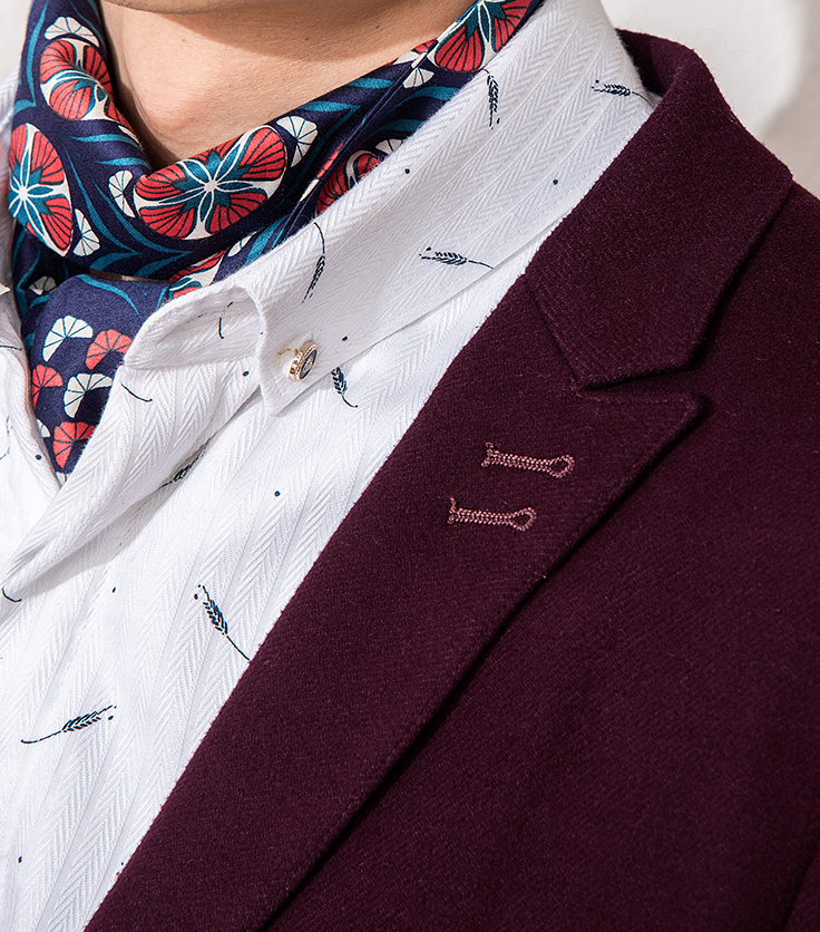PILAEO Burgundy Mens Blazer Effortlessly High End Featuring Structured Trim — view 6