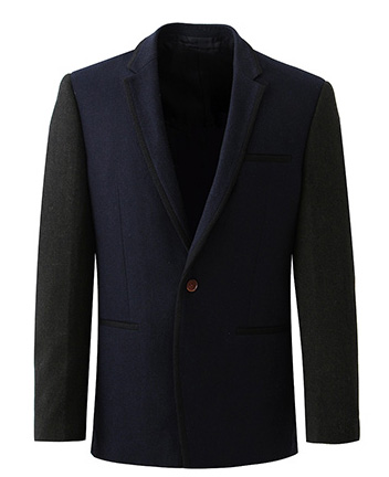 Cashmere lã Qiu Dong britânico azul escuro Blazer Jacket