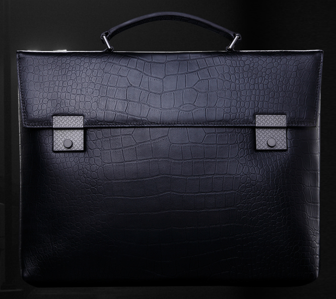 PILAEO Chic Crocodile Pattern Professional Leather Briefcase — view 3
