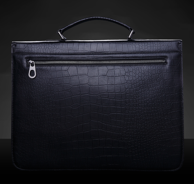 PILAEO Chic Crocodile Pattern Professional Leather Briefcase — view 4