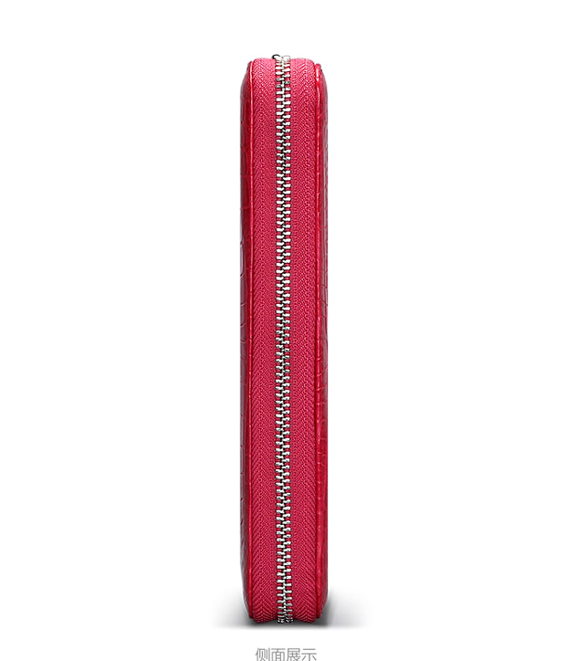 PILAEO Chic Ruby Red Crocodile Travel Wallet — view 3