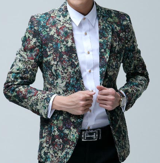 PILAEO Collage Floral Art Elegant Luxury Embroidered Blazer — view 3