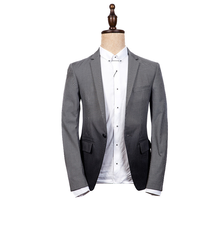 Elegant Slim Fit Savvy Black and White Grid Blazer Jacket - PILAEO