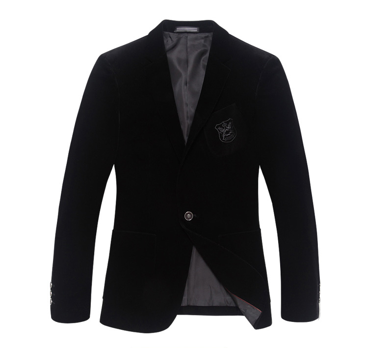 England Gold Embroidered Corduroy Black Blazer Jacket - PILAEO