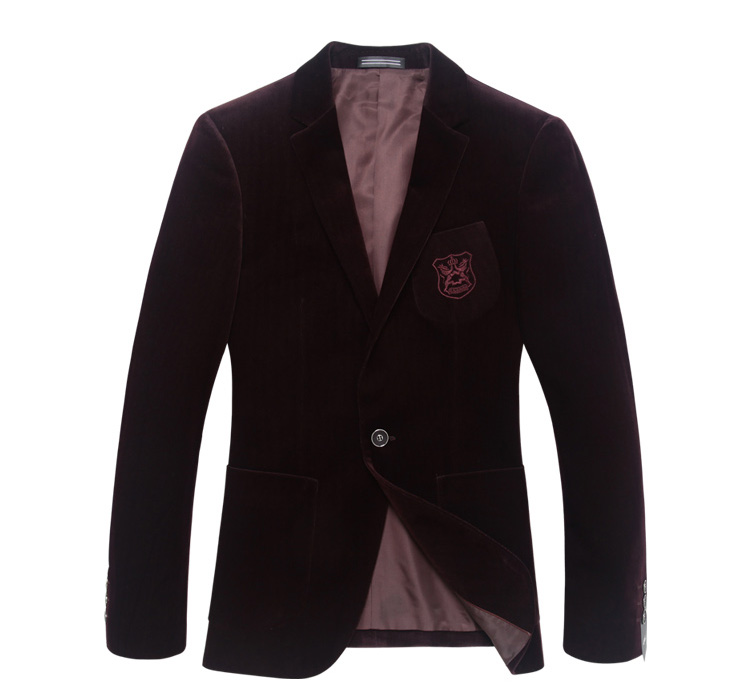 2023 Angleterre d`or brodé en velours côtelé violet veste blazer | PILAEO