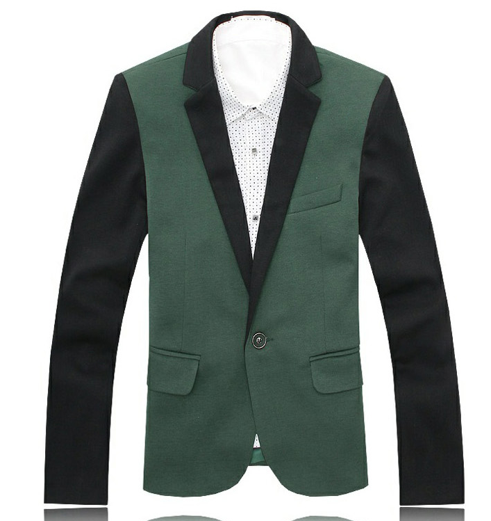 Gentlemen Classy 2 tone Green Black Blazer Jacket