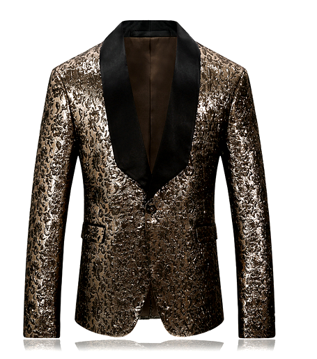 Gold Grunged Luxury Mens Tuxedo Suit Jacket