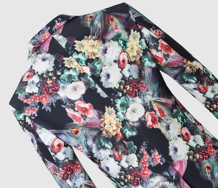 PILAEO Luxury Colorful New Artsy Floral Mens Blazer — view 9
