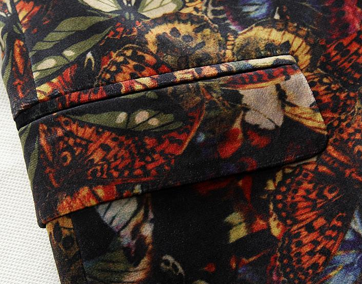 PILAEO Luxury Floral Butterflies Elegant Fashion Blazer — view 6