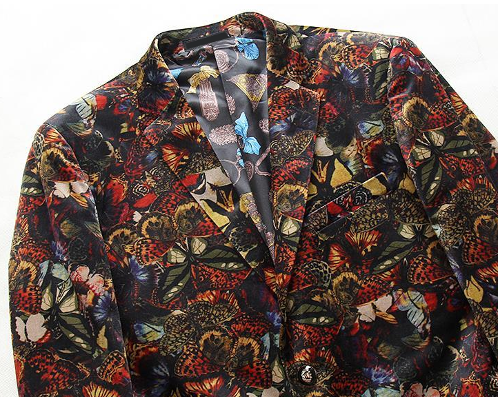 PILAEO Luxury Floral Butterflies Elegant Fashion Blazer — view 7