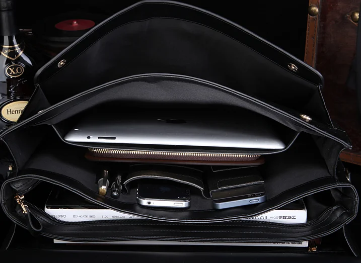 Ostrich grain briefcase base and corner reinforcement
