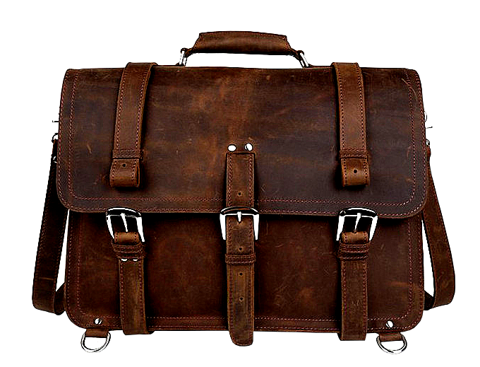 bolso de mensajero maletín de cuero marrón guapo para hombre