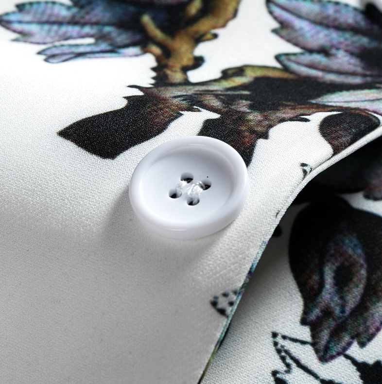 PILAEO Mens White Floral Brilliant Blazer — view 4