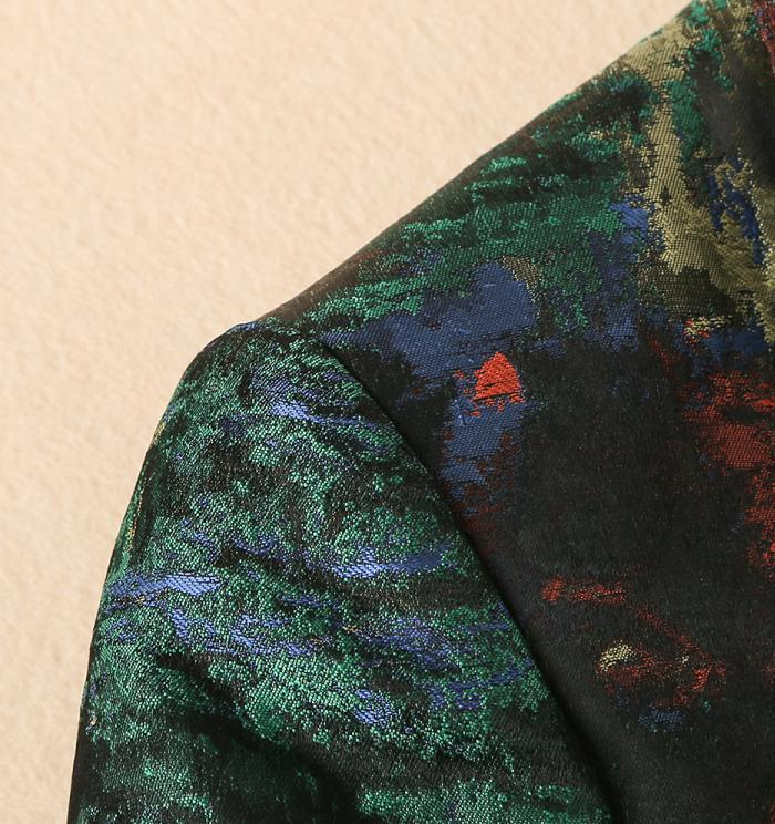 Mixed Colors Luxury Stitched Grunge Art Blazer