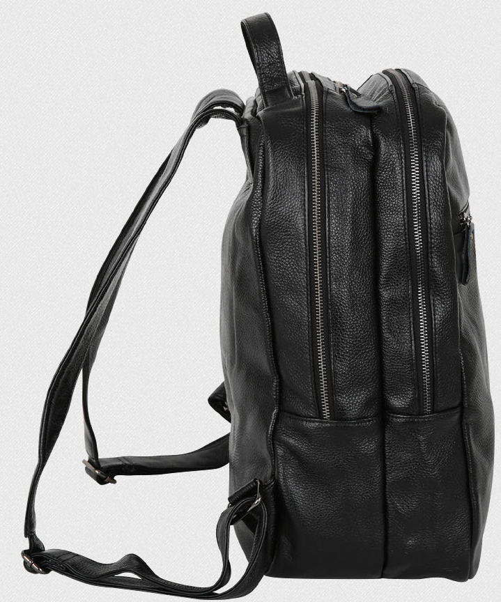 Modern Genuine Leather Zipped Simple Backpack - PILAEO