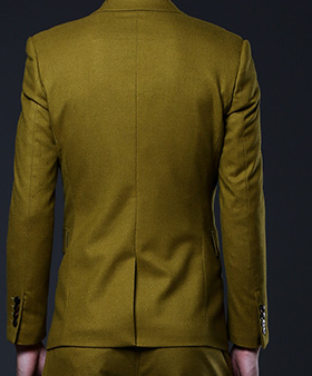 PILAEO Pear Yellow Embroidered Floral Knit Luxury Blazer — view 3