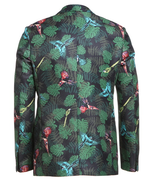 PILAEO Style Charming Forest Green Floral Plants Trendy Blazer — view 4