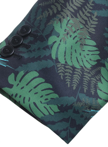 PILAEO Style Charming Forest Green Floral Plants Trendy Blazer — view 7