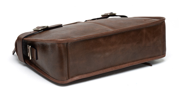 PILAEO Vintage Brown London Trend Mens Leather Luxury Briefcase Bag — view 8