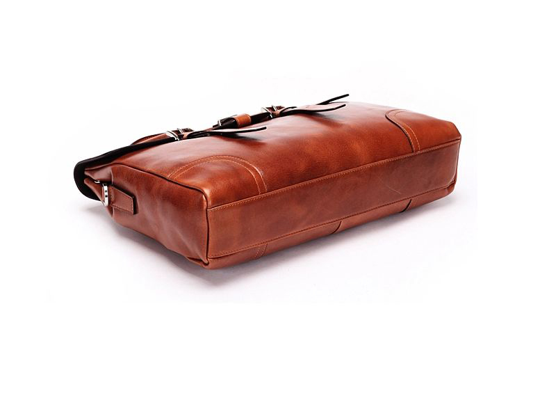 PILAEO Business Fashion Genuine Soft Leather Brown Handbag 4D4VETSCPI — view 6