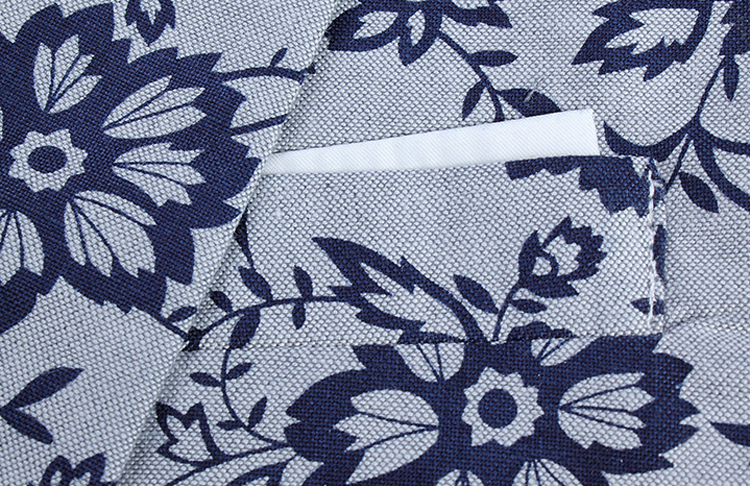 PILAEO Stylish Casual Short Sleeves Floral Light Blue Print Blazer — view 8