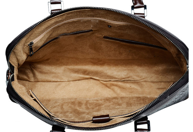 PILAEO Classic Crocodile Genuine Leather Texture Brown Bag — view 7