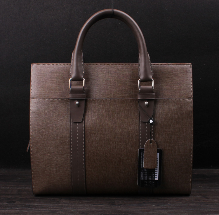 PILAEO Genuine Leather Business Mens Computer Khakhi Bag SEJW2UGDPI — view 3