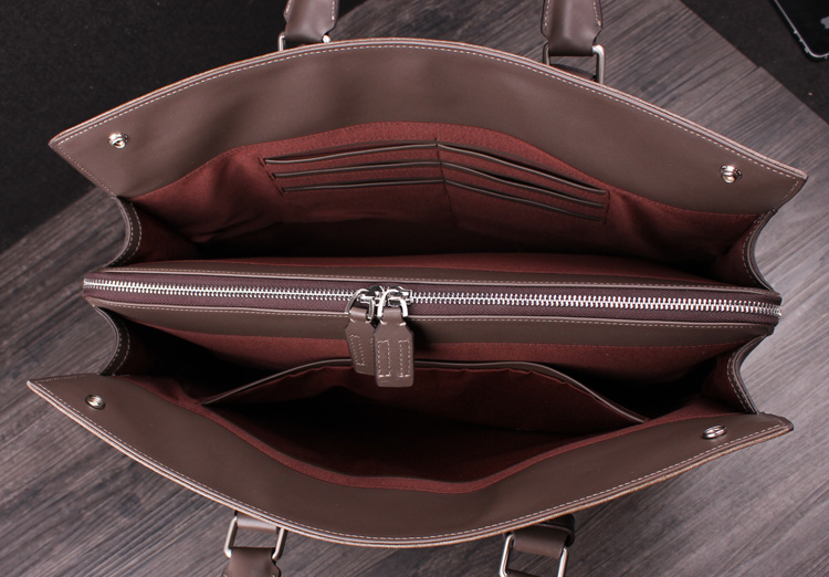 PILAEO Genuine Leather Business Mens Computer Khakhi Bag SEJW2UGDPI — view 4