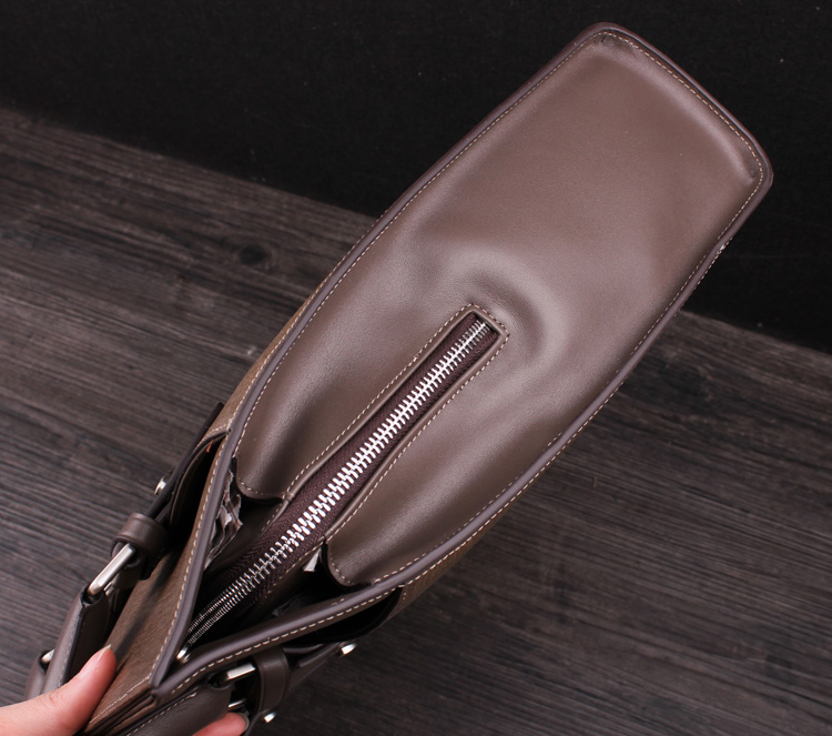 PILAEO Genuine Leather Business Mens Computer Khakhi Bag SEJW2UGDPI — view 6