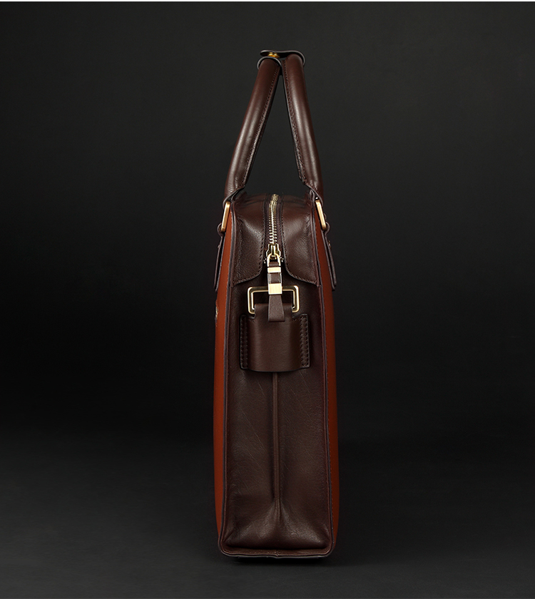 Mens High-end Leather Shoulder Red Brown Bag 44VVEKTCPI - PILAEO