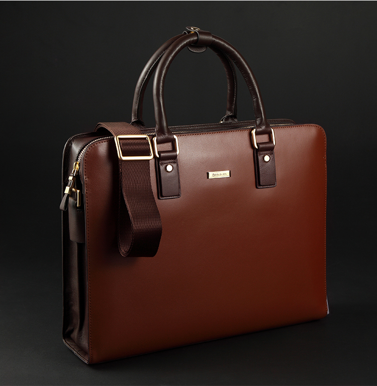 Mens High-end Leather Shoulder Red Brown Bag 44VVEKTCPI - PILAEO