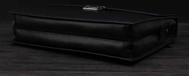 PILAEO Genuine Leather Briefcase Lock Black Bag FF6XGV4EPI — view 7